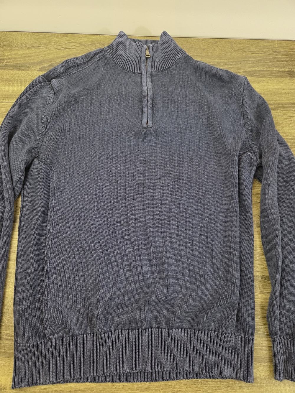 BKE Buckle 1/4 Zip Pullover Sweater Men's Large Blue Cotton Athletic Fit Preppy